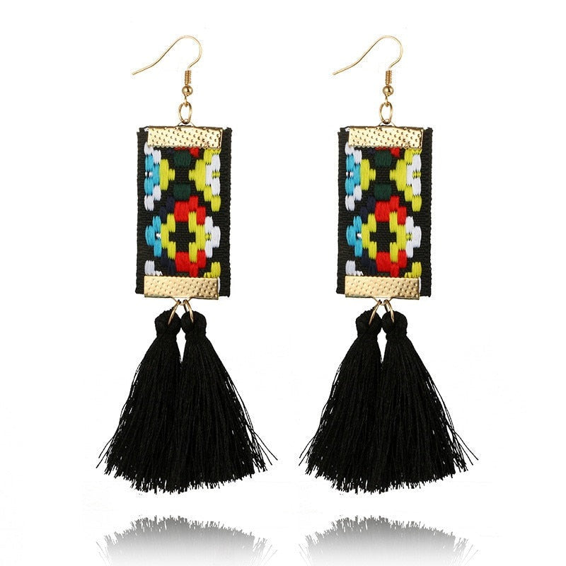 Ethnic Square Earrings