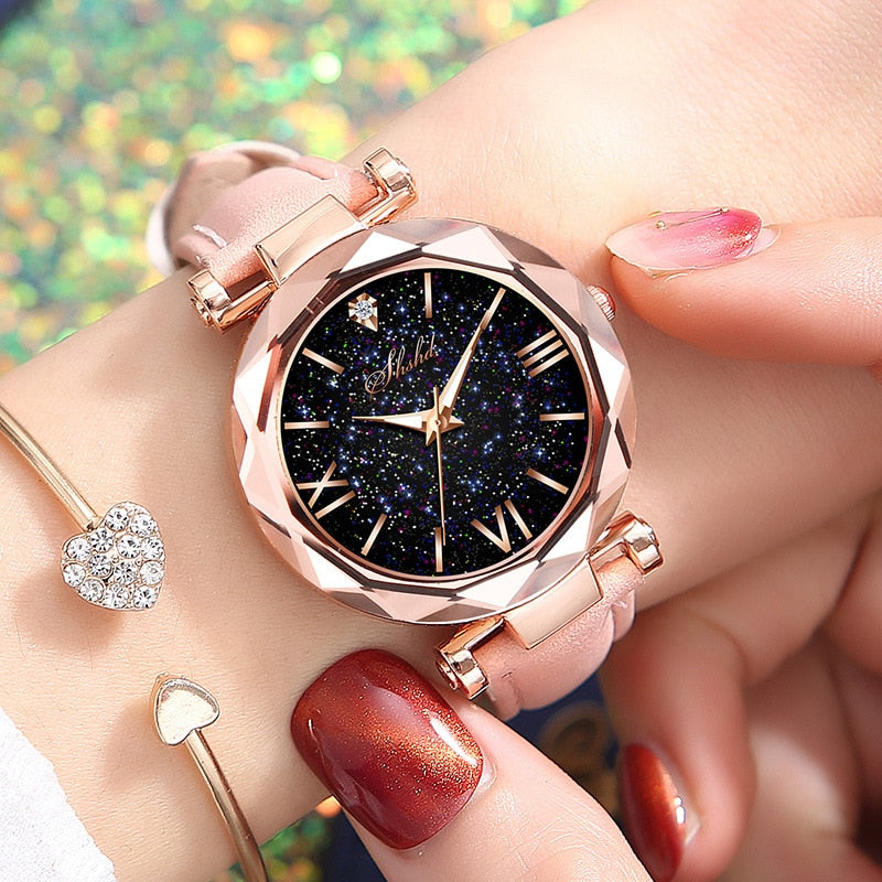 Rhinestone Romantic Starry Sky Women's WristWatch