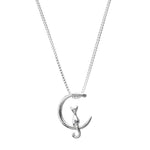 Cat Moon Pendant Necklace