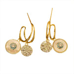 Gold Geometric Round Earrings
