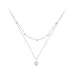 Genuine 925 Sterling Silver Double Layer Necklace