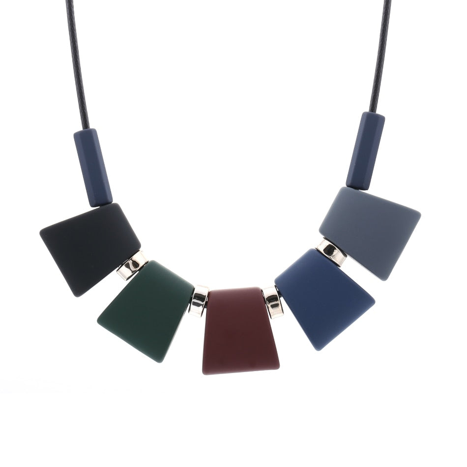 Colourful Wooden Blocks Necklaces & Pendants