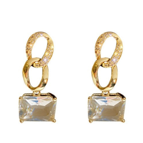 Retro Chain Geometric Shape Earrings