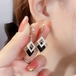 Black Rhombus Pendants Earrings