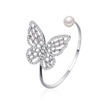 Pearl Zircon Butterfly Bracelet